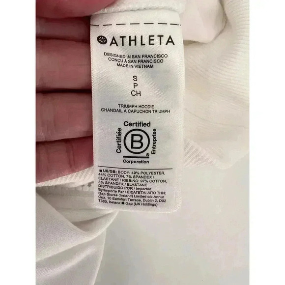 NEW WITH TAGS ATHLETA Triumph Hoodie Jacket Women's Size Small White RETAIL $108 - Picture 12 of 14